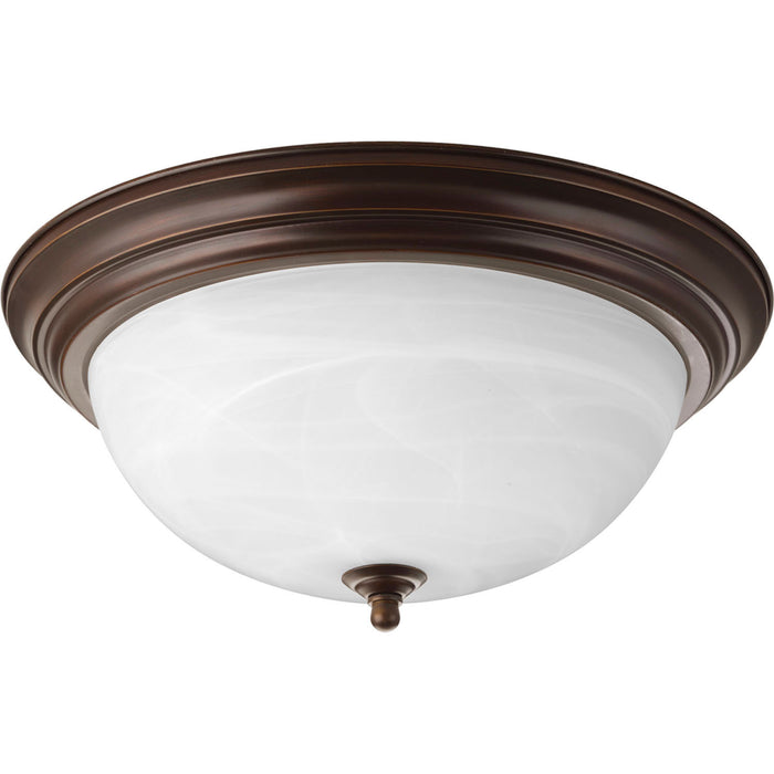 Myhouse Lighting Progress Lighting - P3926-20 - Three Light Flush Mount - Dome Glass - Alabaster - Antique Bronze