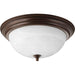 Myhouse Lighting Progress Lighting - P3926-20 - Three Light Flush Mount - Dome Glass - Alabaster - Antique Bronze