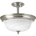 Myhouse Lighting Progress Lighting - P3927-09 - Two Light Semi-Flush Mount - Dome Glass - Alabaster - Brushed Nickel