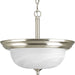 Myhouse Lighting Progress Lighting - P3927-09 - Two Light Semi-Flush Mount - Dome Glass - Alabaster - Brushed Nickel