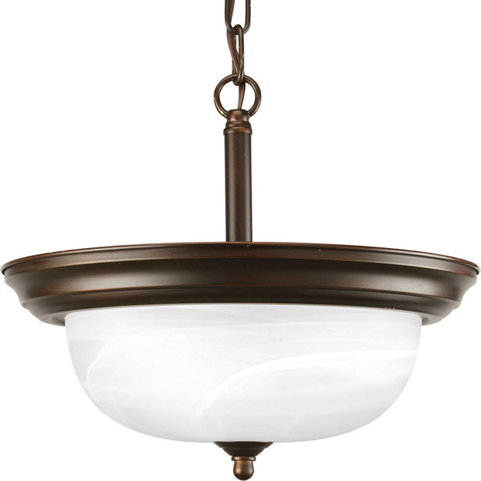 Myhouse Lighting Progress Lighting - P3927-20 - Two Light Semi-Flush Mount - Dome Glass - Alabaster - Antique Bronze