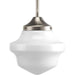 Myhouse Lighting Progress Lighting - P5196-09 - One Light Mini Pendant - School House Pendant - Brushed Nickel