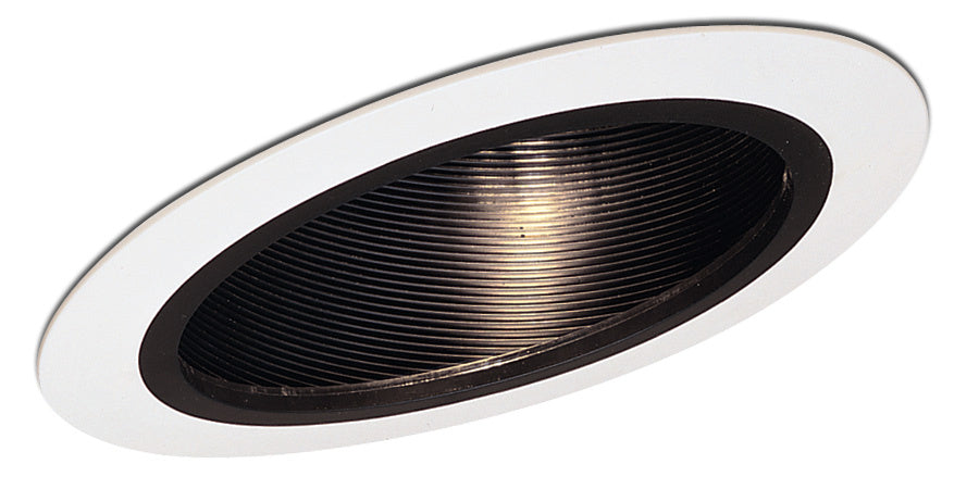 Myhouse Lighting Nora Lighting - NTP-614B - 6" Sloped Phenolic Stepped Baffle Trim - Rec Slope 6" Trim - Black / White