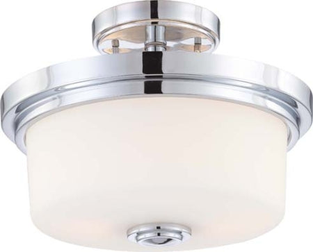 Myhouse Lighting Nuvo Lighting - 60-4593 - Two Light Semi Flush Mount - Soho - Polished Chrome / Satin White