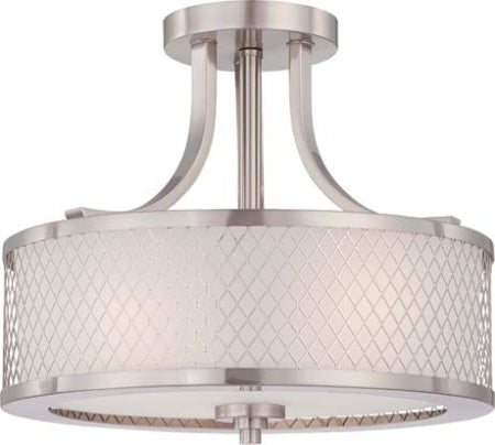 Myhouse Lighting Nuvo Lighting - 60-4692 - Three Light Semi Flush Mount - Fusion - Brushed Nickel / Frosted