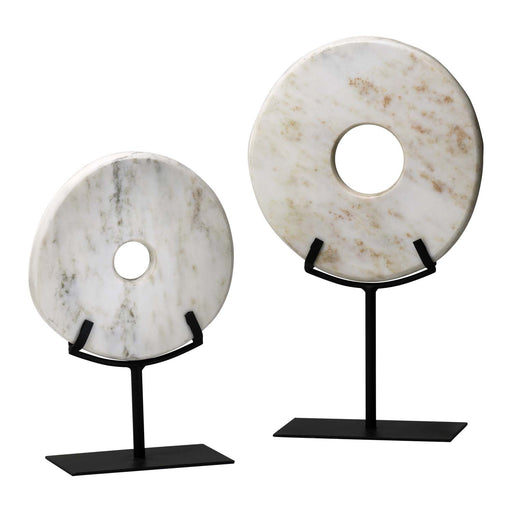 Myhouse Lighting Cyan - 02309 - Sculpture - Disk On Stand - White