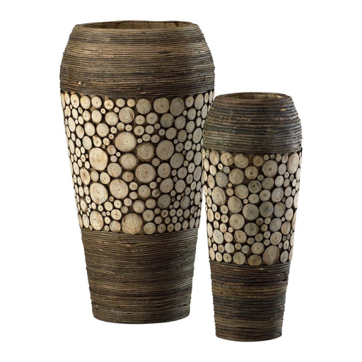 Myhouse Lighting Cyan - 02520 - Vases - Wood Slice - Birchwood And Walnut
