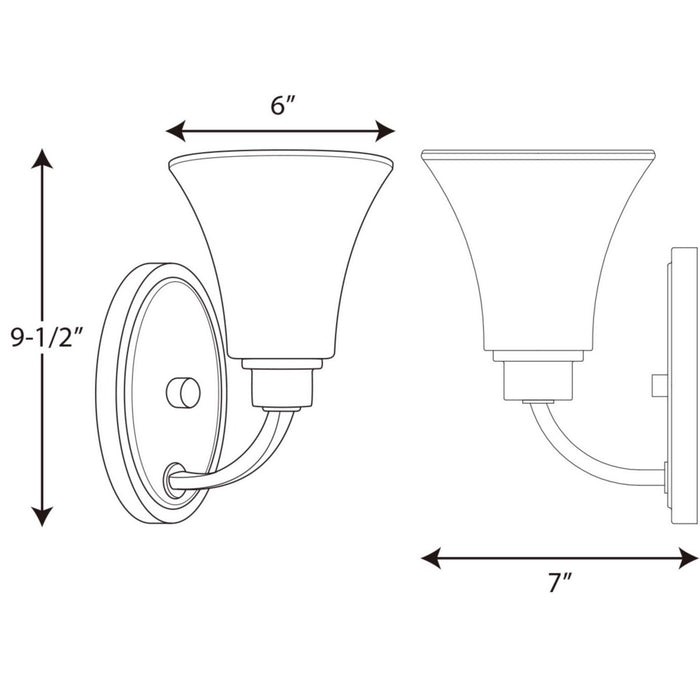 Myhouse Lighting Progress Lighting - P2000-09 - One Light Bath Bracket - Joy - Brushed Nickel