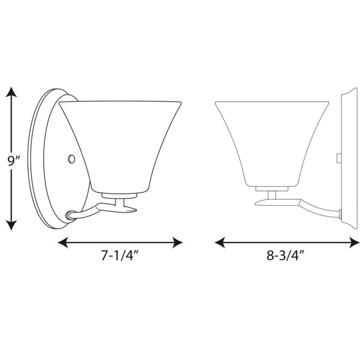 Myhouse Lighting Progress Lighting - P2004-09 - One Light Bath Bracket - Bravo - Brushed Nickel