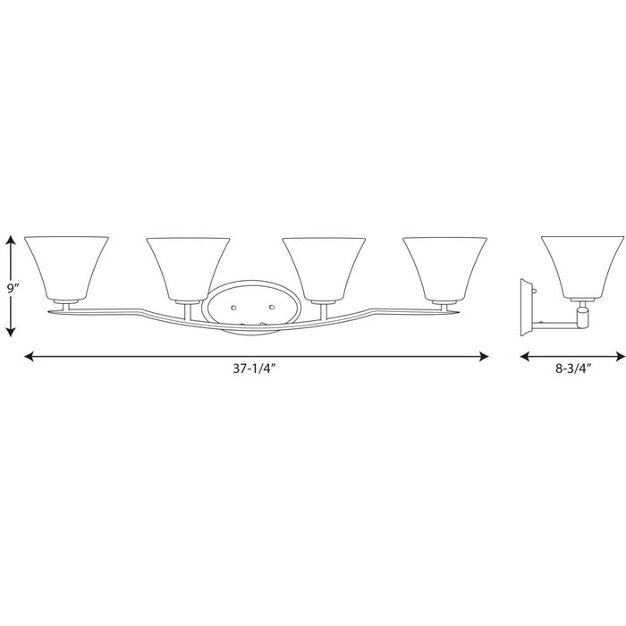 Myhouse Lighting Progress Lighting - P2007-09 - Four Light Bath Bracket - Bravo - Brushed Nickel