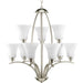 Myhouse Lighting Progress Lighting - P4492-09 - Nine Light Chandelier - Joy - Brushed Nickel