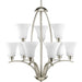 Myhouse Lighting Progress Lighting - P4492-09 - Nine Light Chandelier - Joy - Brushed Nickel