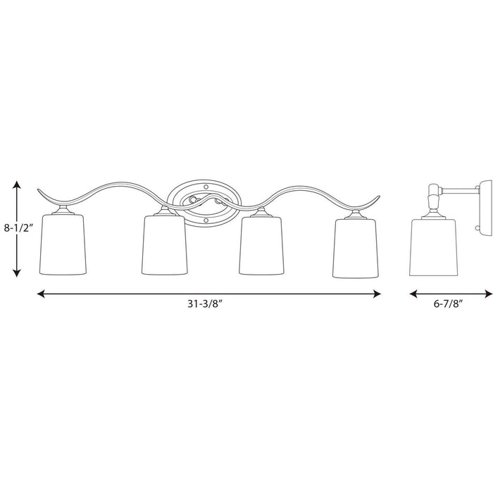 Myhouse Lighting Progress Lighting - P2021-09 - Four Light Bath - Inspire - Brushed Nickel