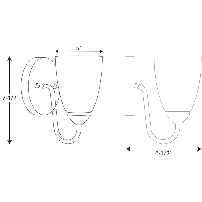 Myhouse Lighting Progress Lighting - P2706-09 - One Light Bath - Gather - Brushed Nickel