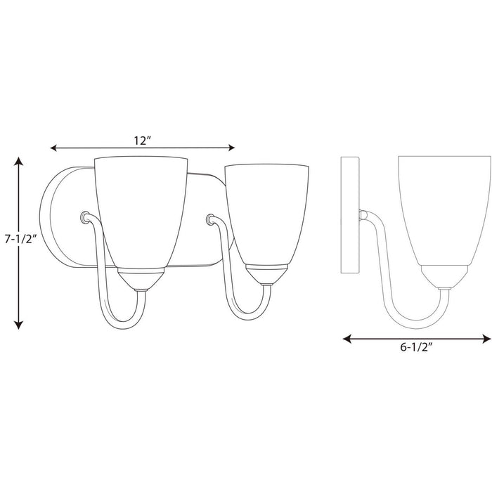 Myhouse Lighting Progress Lighting - P2707-20 - Two Light Bath - Gather - Antique Bronze