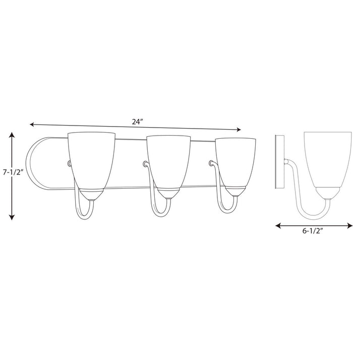 Myhouse Lighting Progress Lighting - P2708-20 - Three Light Bath - Gather - Antique Bronze