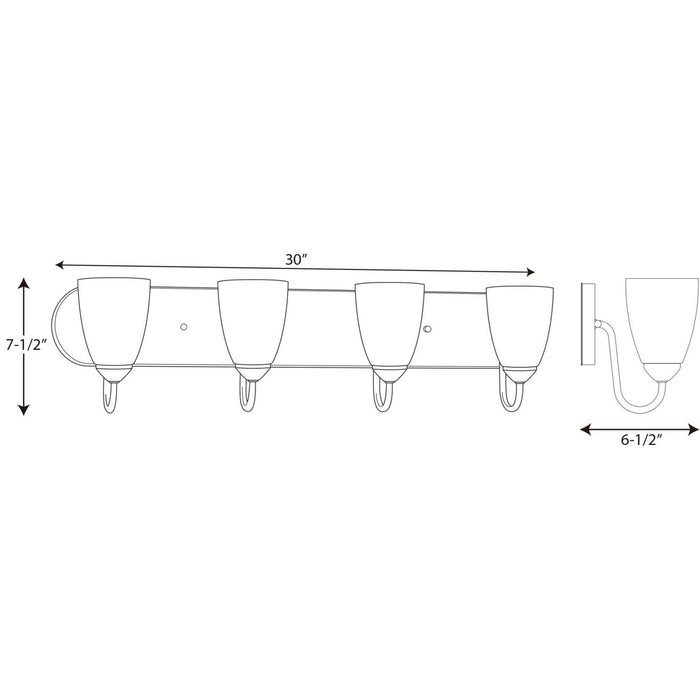 Myhouse Lighting Progress Lighting - P2709-09 - Four Light Bath - Gather - Brushed Nickel