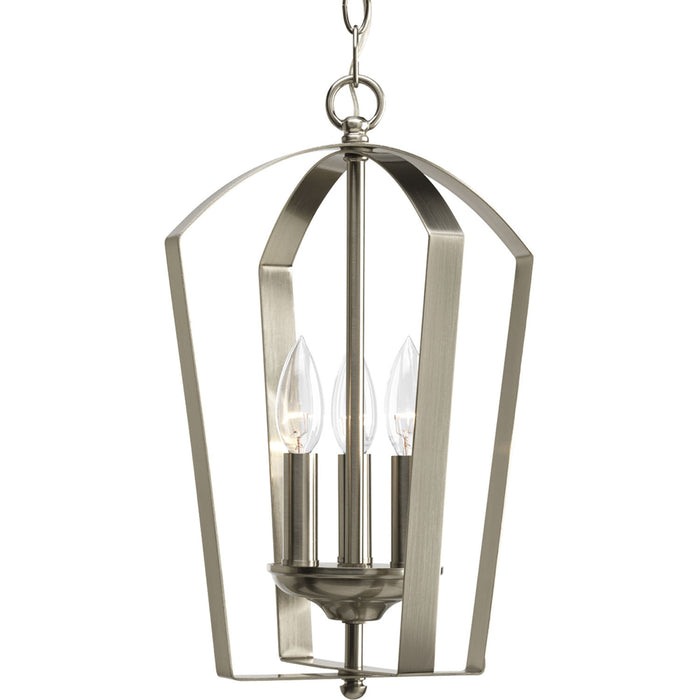 Myhouse Lighting Progress Lighting - P3928-09 - Three Light Foyer Pendant - Gather - Brushed Nickel