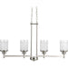 Myhouse Lighting Progress Lighting - P4619-09 - Four Light Linear Chandelier - Alexa - Brushed Nickel