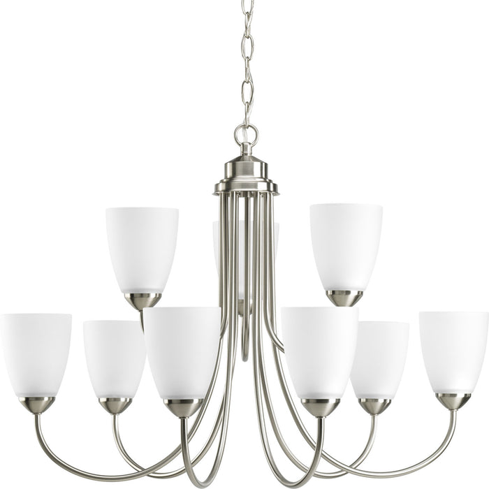 Myhouse Lighting Progress Lighting - P4627-09 - Nine Light Chandelier - Gather - Brushed Nickel