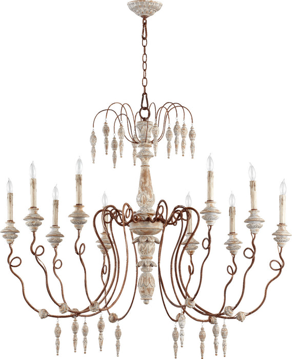 Myhouse Lighting Quorum - 6352-10-56 - Ten Light Chandelier - La Maison - Manchester Grey w/ Rust Accents