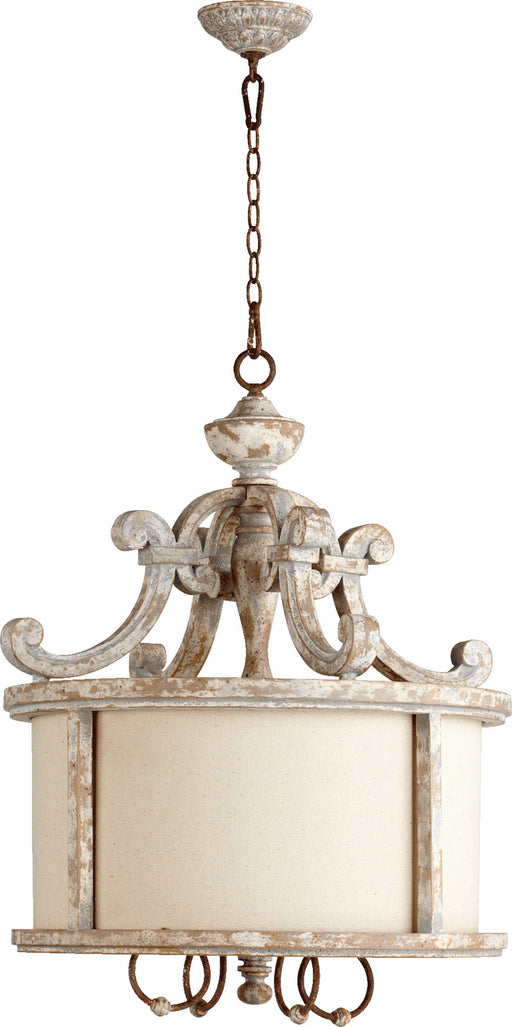 Myhouse Lighting Quorum - 8052-4-56 - Four Light Pendant - La Maison - Manchester Grey w/ Rust Accents