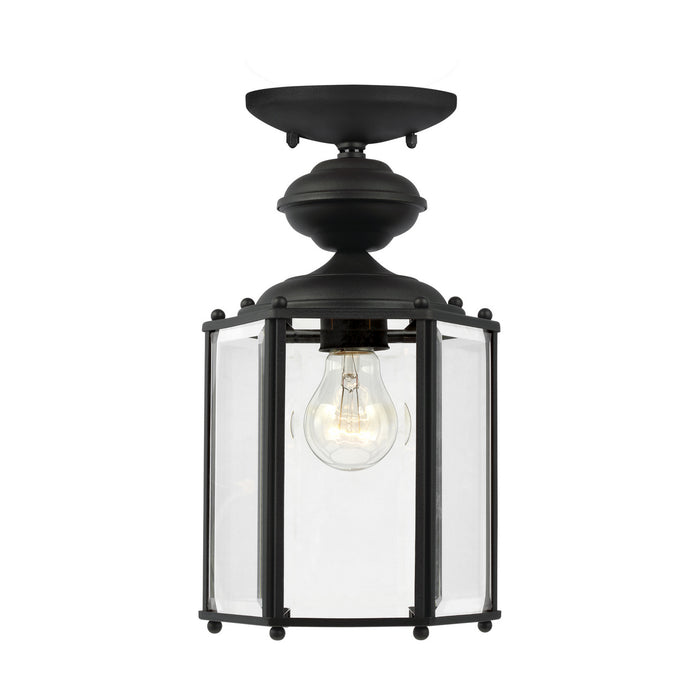 Myhouse Lighting Generation Lighting - 6008-12 - One Light Outdoor Semi-Flush Convertible Pendant - Classico - Black