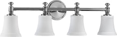 Myhouse Lighting Quorum - 5122-4-14 - Four Light Vanity Light - 5122 Satin Opal Vanities - Chrome