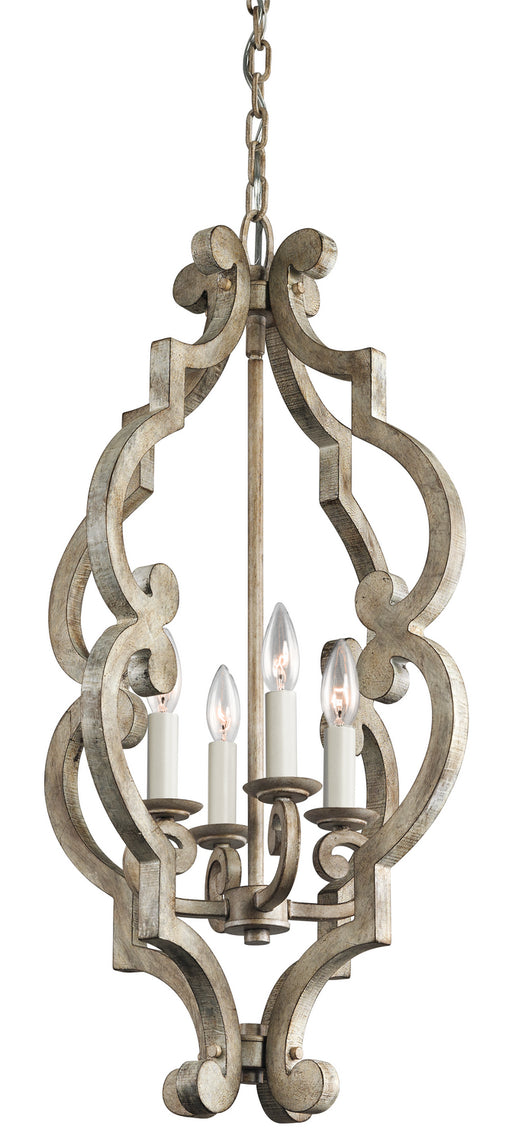 Myhouse Lighting Kichler - 43255DAW - Four Light Foyer Pendant - Hayman Bay - Distressed Antique White