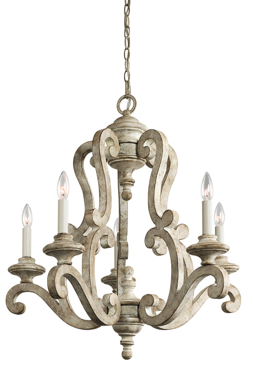 Myhouse Lighting Kichler - 43256DAW - Five Light Chandelier - Hayman Bay - Distressed Antique White