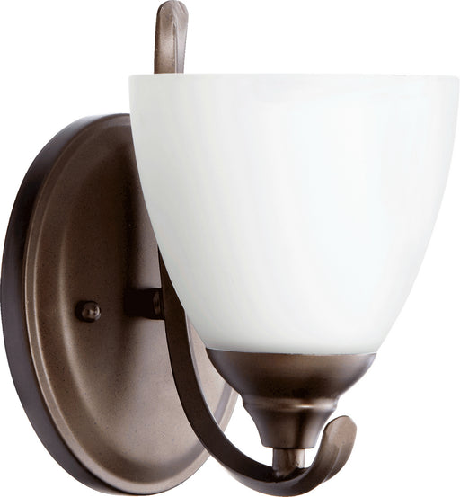 Myhouse Lighting Quorum - 5508-1-86 - One Light Wall Mount - Powell - Oiled Bronze w/ Satin Opal