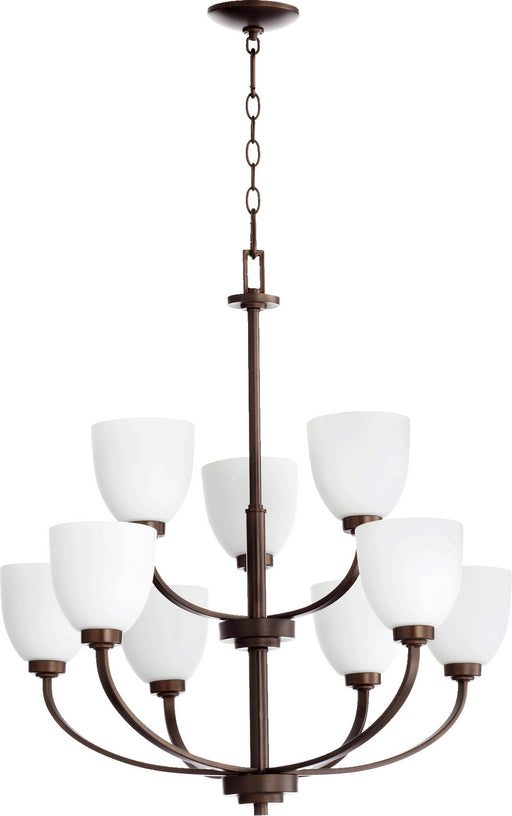 Myhouse Lighting Quorum - 6060-9-86 - Nine Light Chandelier - Reyes - Oiled Bronze