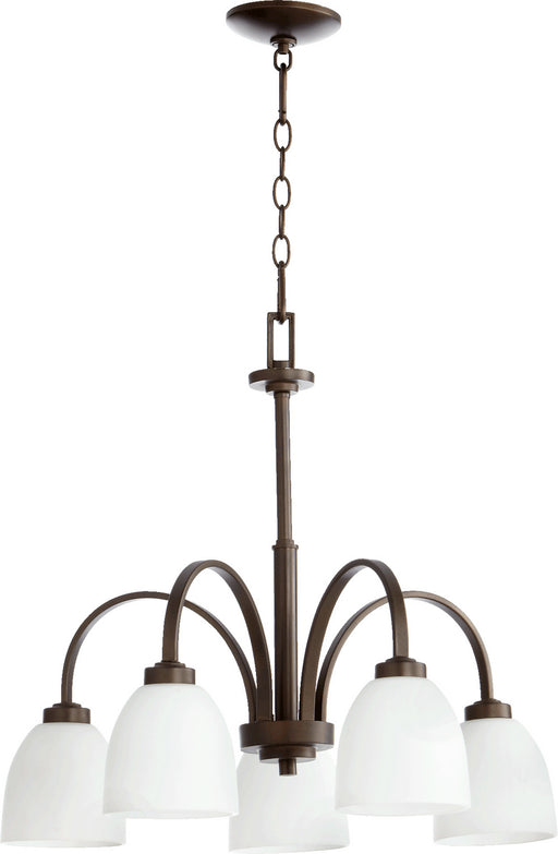 Myhouse Lighting Quorum - 6360-5-86 - Five Light Chandelier - Reyes - Oiled Bronze