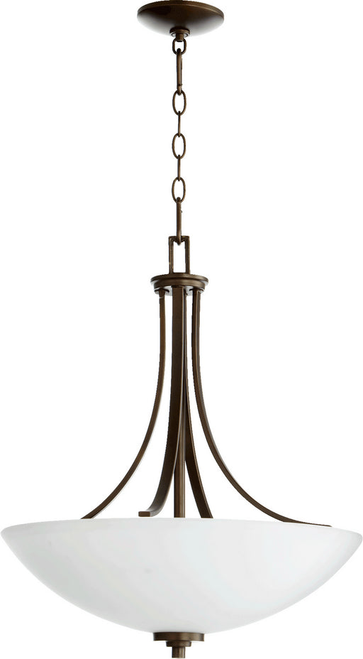 Myhouse Lighting Quorum - 8060-4-86 - Four Light Pendant - Reyes - Oiled Bronze