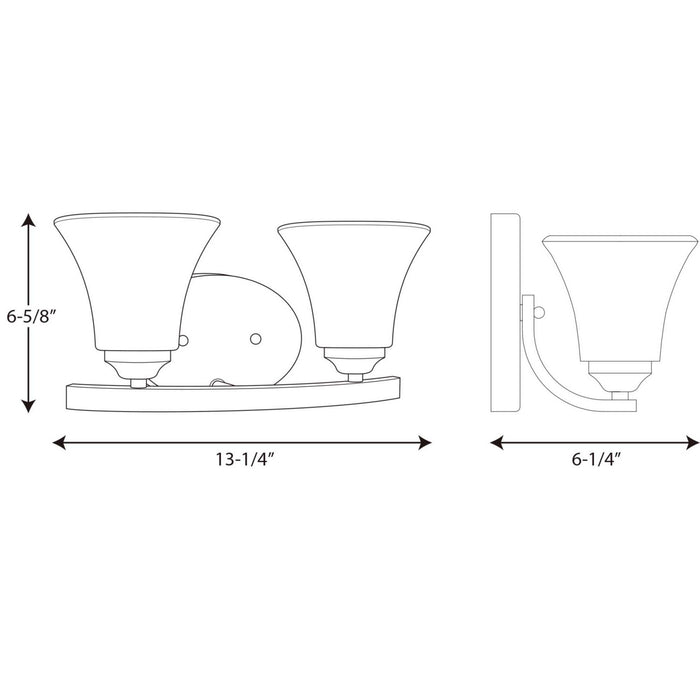 Myhouse Lighting Progress Lighting - P2009-15 - Two Light Bath Bracket - Adorn - Polished Chrome