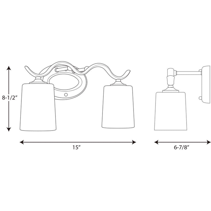 Myhouse Lighting Progress Lighting - P2019-15 - Two Light Bath Bracket - Inspire - Polished Chrome