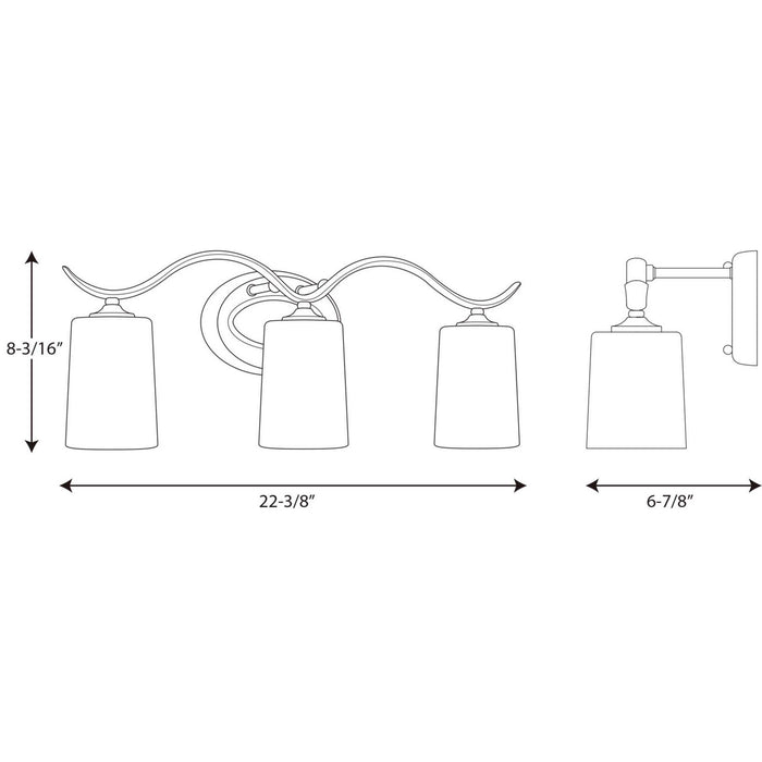 Myhouse Lighting Progress Lighting - P2020-15 - Three Light Bath Bracket - Inspire - Polished Chrome