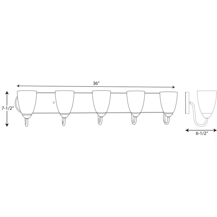 Myhouse Lighting Progress Lighting - P2713-15 - Five Light Bath - Gather - Polished Chrome