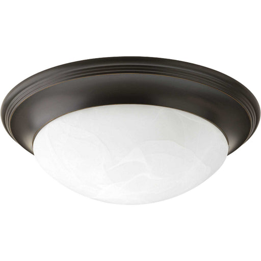 Myhouse Lighting Progress Lighting - P3697-20 - Three Light Flush Mount - Alabaster Glass - Antique Bronze