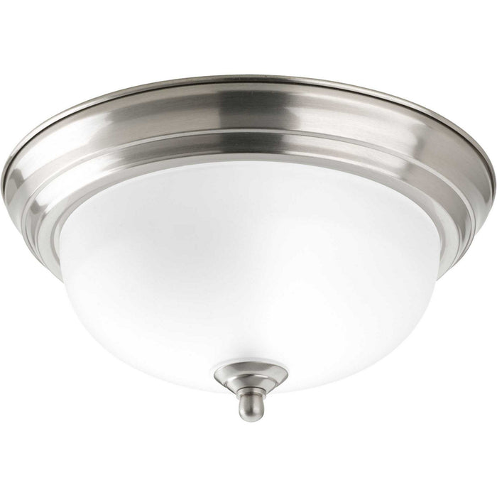 Myhouse Lighting Progress Lighting - P3924-09ET - One Light Flush Mount - Dome Glass - Etched - Brushed Nickel