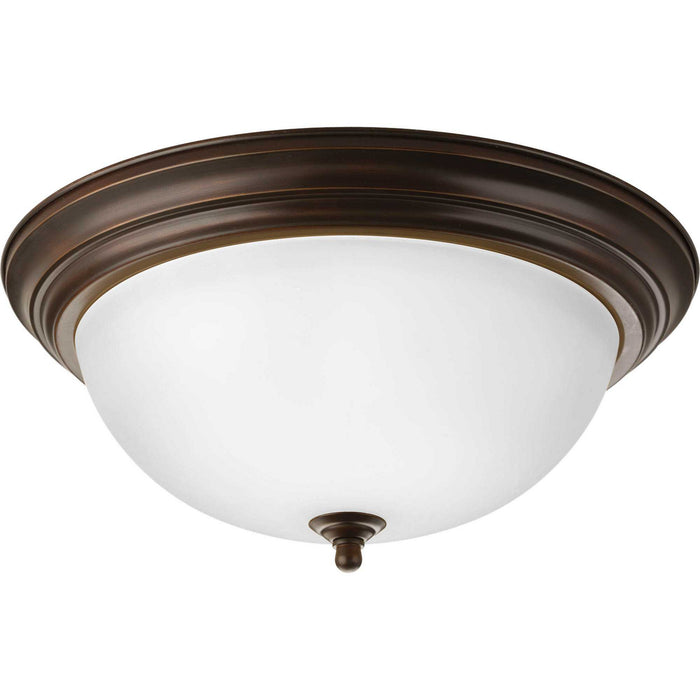 Myhouse Lighting Progress Lighting - P3926-20ET - Three Light Flush Mount - Dome Glass - Etched - Antique Bronze