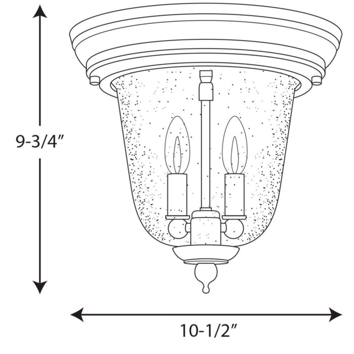 Myhouse Lighting Progress Lighting - P5562-20 - Two Light Close to Ceiling - Ashmore - Antique Bronze