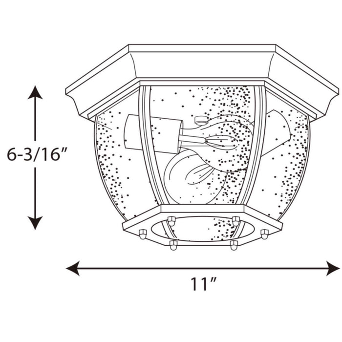 Myhouse Lighting Progress Lighting - P6019-20 - Two Light Flush Mount - Roman Coach - Antique Bronze