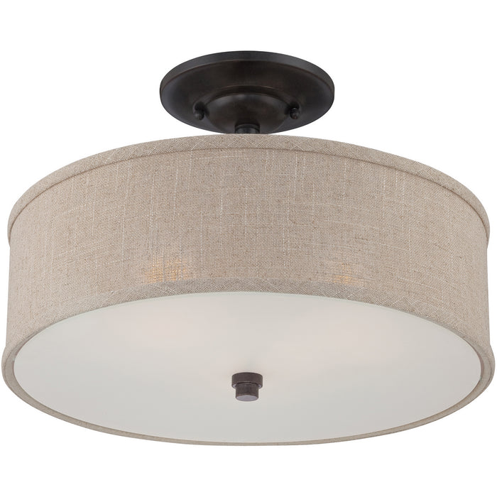 Myhouse Lighting Quoizel - CRA1717MC - Three Light Semi-Flush Mount - Cloverdale - Mottled Cocoa