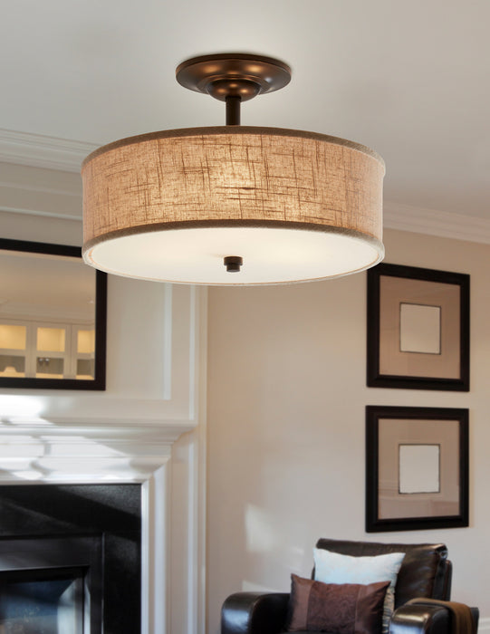 Myhouse Lighting Quoizel - CRA1717MC - Three Light Semi-Flush Mount - Cloverdale - Mottled Cocoa