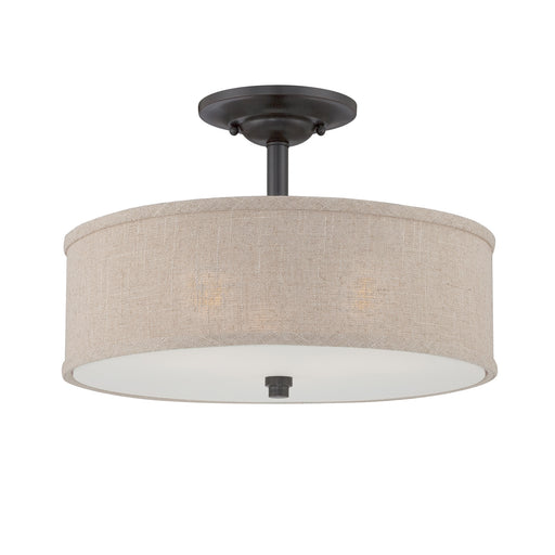 Myhouse Lighting Quoizel - CRA1717MC - Three Light Semi-Flush Mount - Cloverdale - Mottled Cocoa