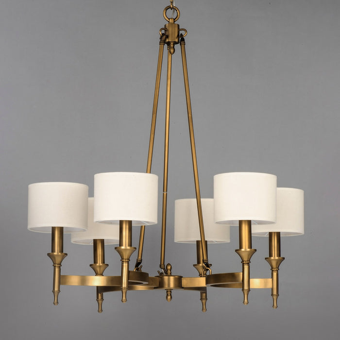 Myhouse Lighting Maxim - 22375OMNAB - Six Light Chandelier - Fairmont - Natural Aged Brass