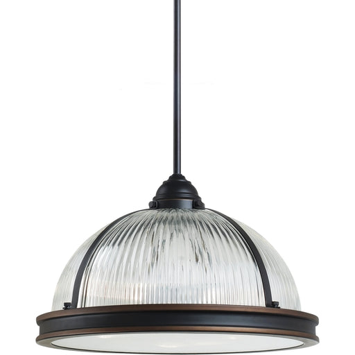 Myhouse Lighting Generation Lighting - 65062-715 - Three Light Pendant - Pratt Street Prismatic - Autumn Bronze