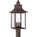 Myhouse Lighting Quoizel - CCR9010CU - Three Light Outdoor Post Lantern - Chancellor - Copper Bronze