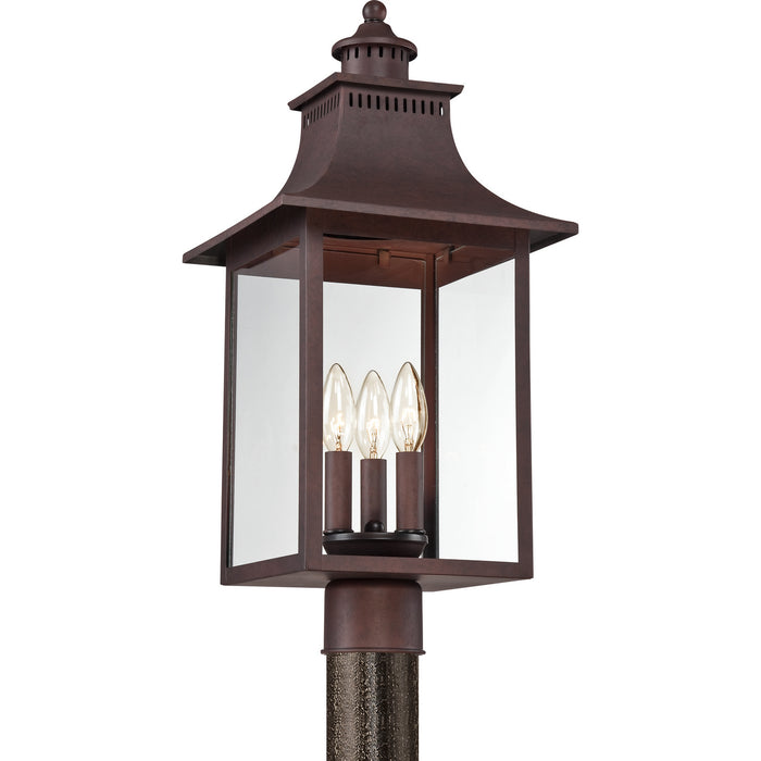 Myhouse Lighting Quoizel - CCR9010CU - Three Light Outdoor Post Lantern - Chancellor - Copper Bronze